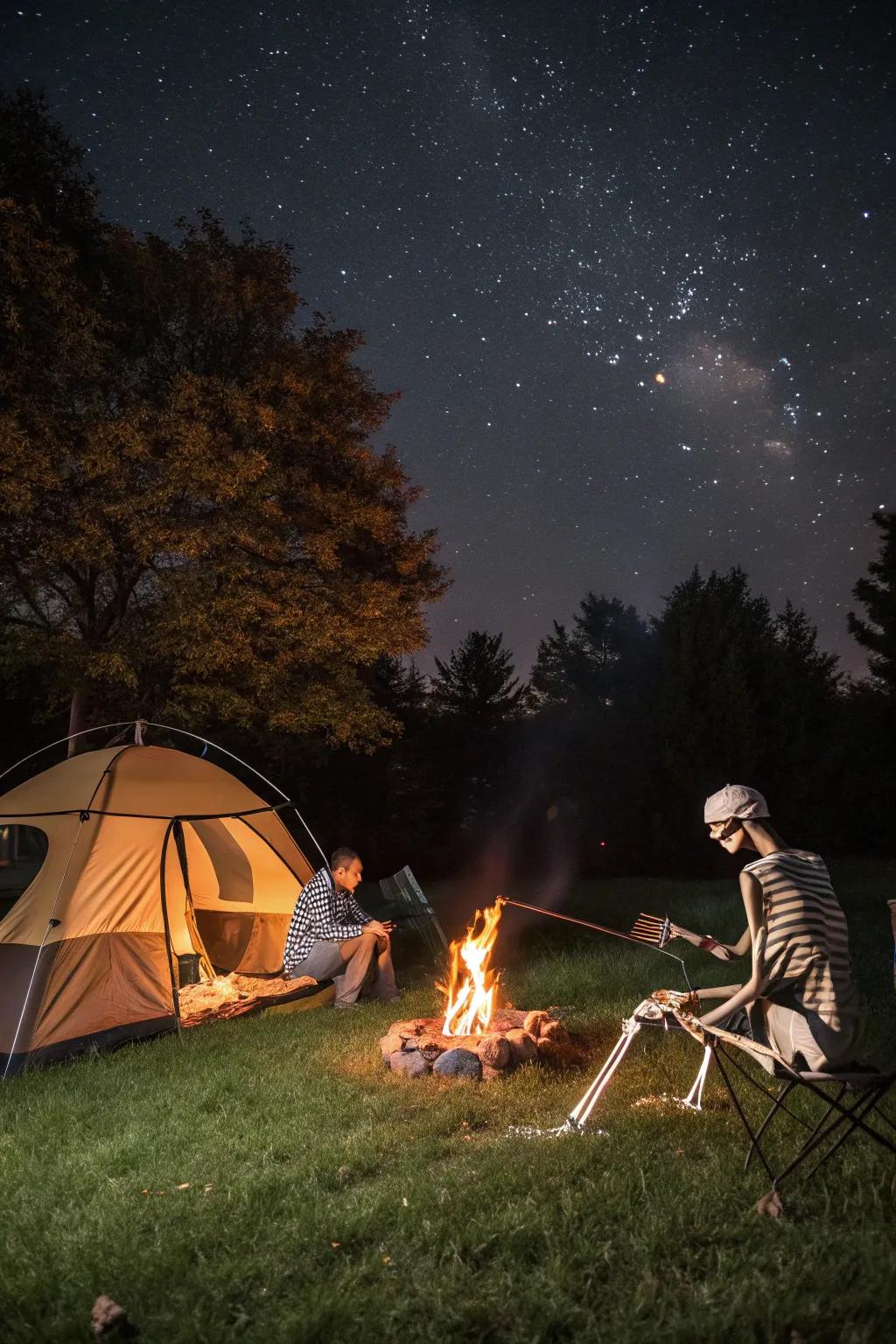 Skeletons Enjoying a Campfire