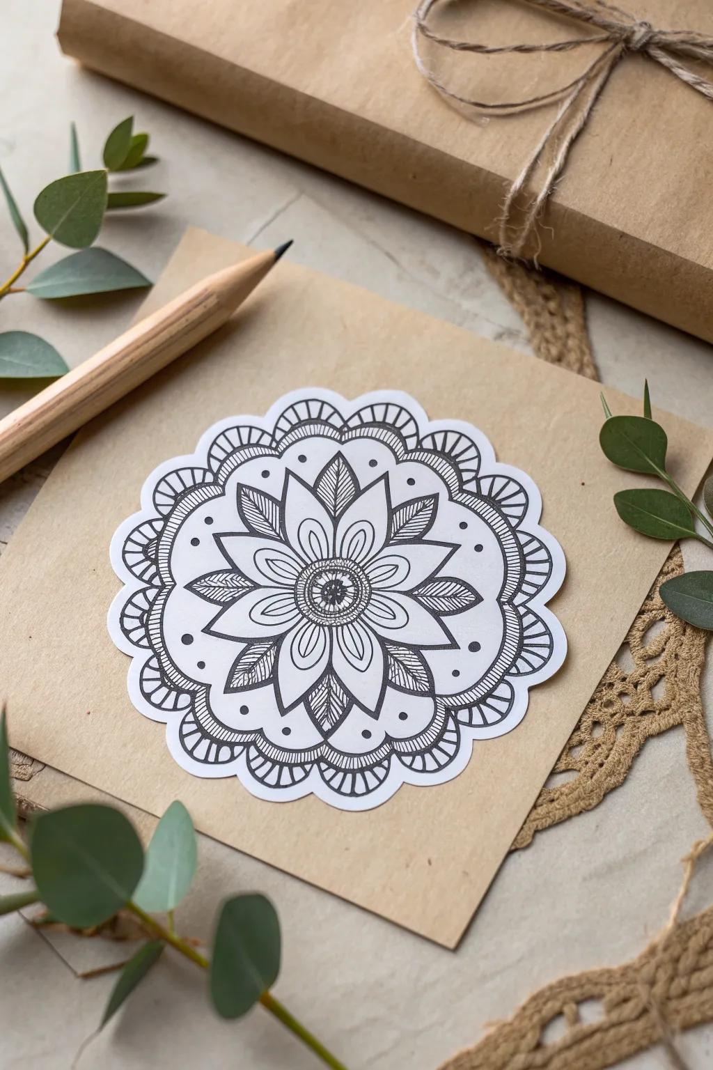 Discover the charm of monochrome magic and let your creativity flow with these customizable sticker sketches.