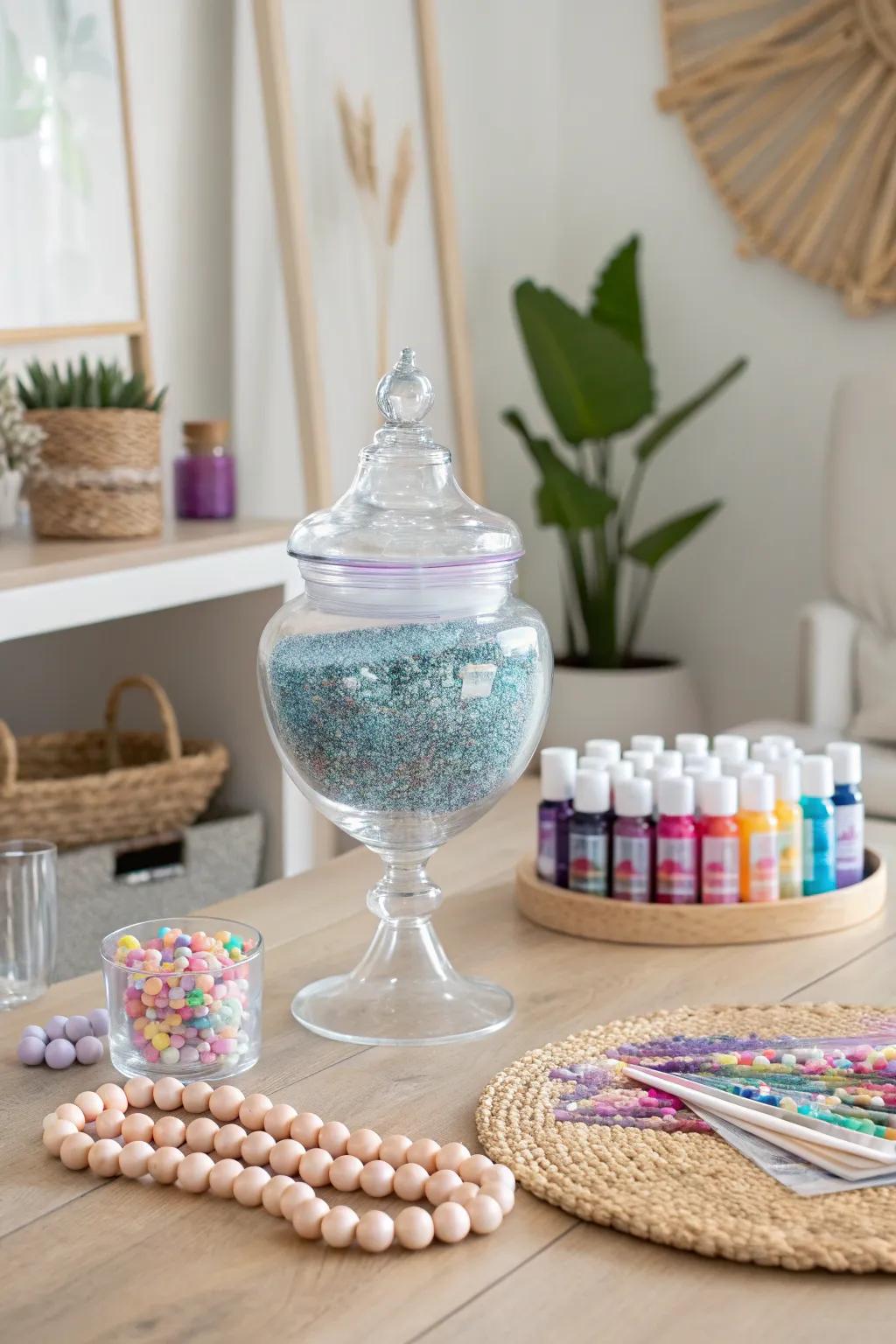 Dive into creativity with this chic slime-making supply station, where simplicity meets vibrant imagination!