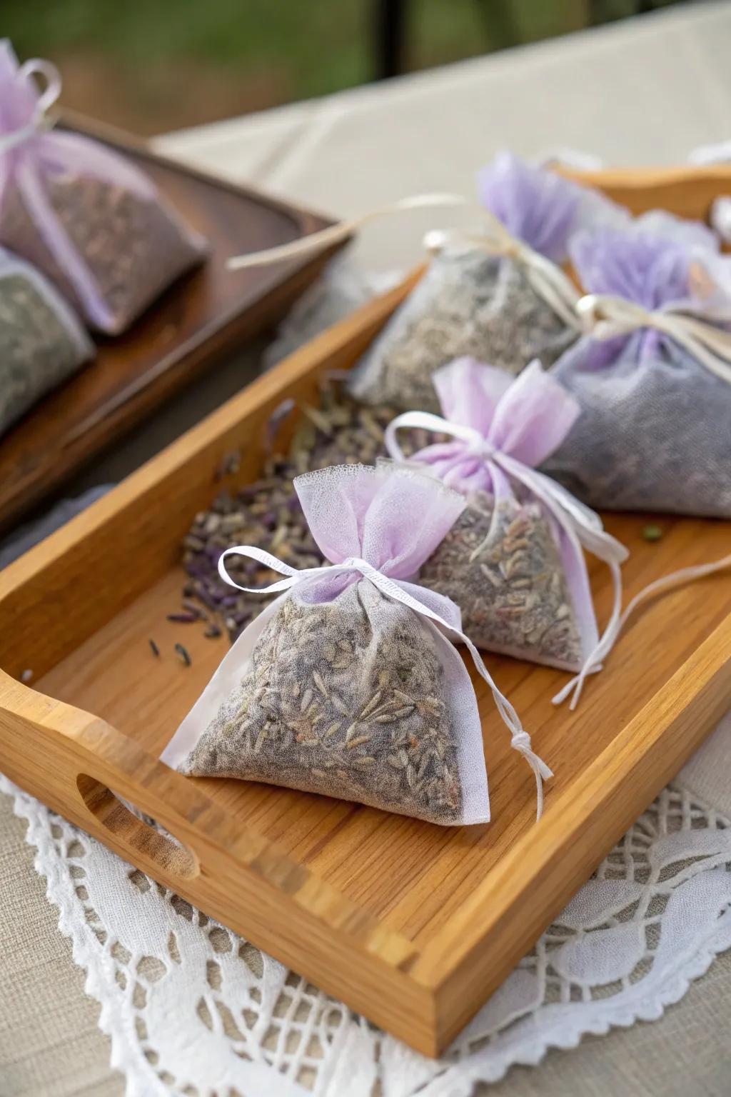 Lavender sachets for a peaceful and aromatic touch.