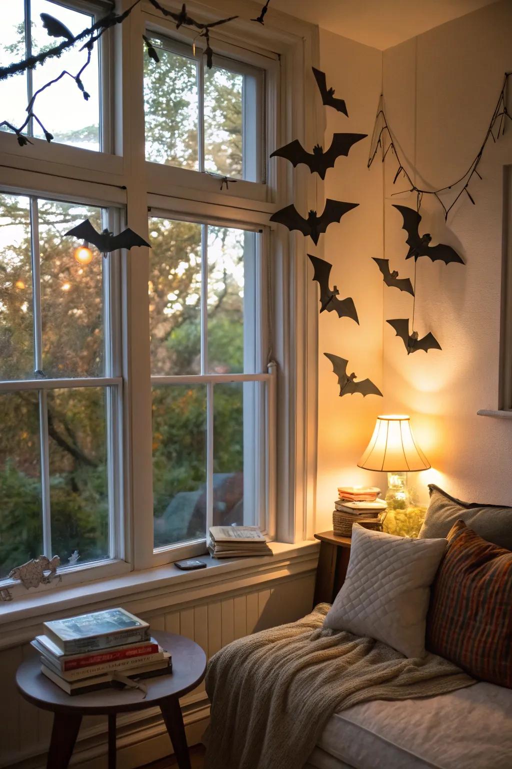 Origami bats add a playful and spooky touch to your decor.