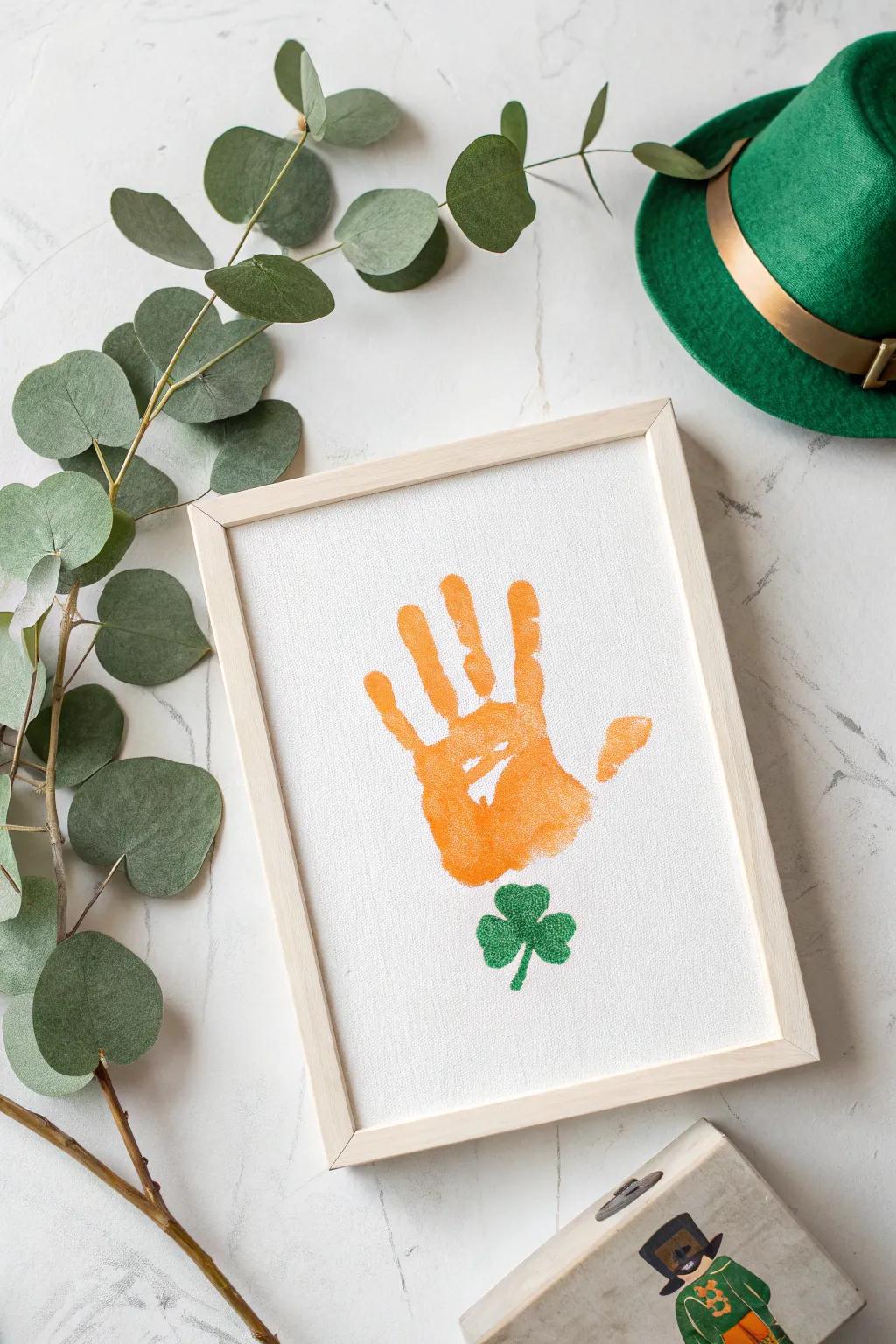 Capture the magic of St. Patrick's Day with this charming handprint leprechaun craft!