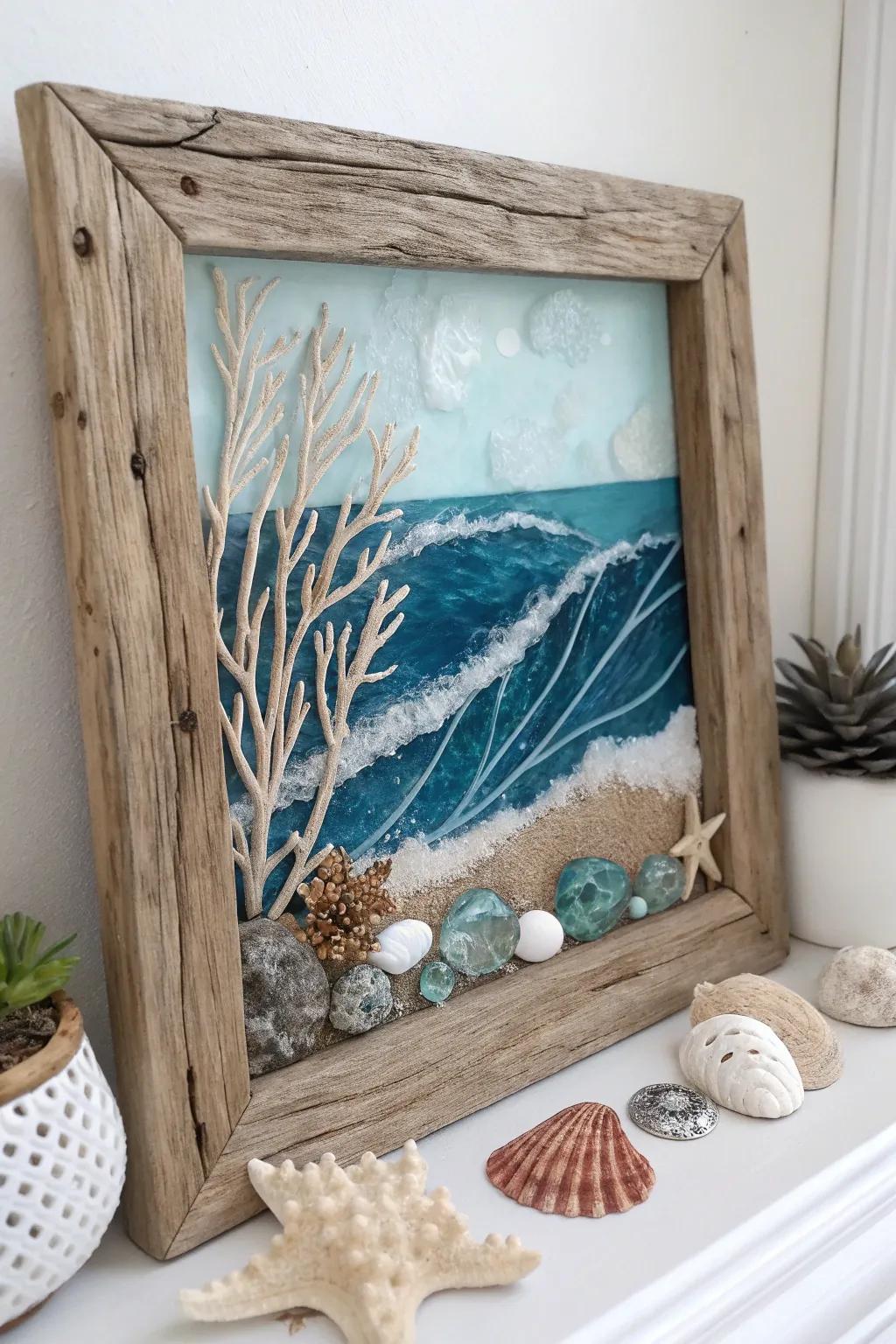 Celebrate the ocean's beauty with sustainable artistry. Dive into creativity with recycled elegance!