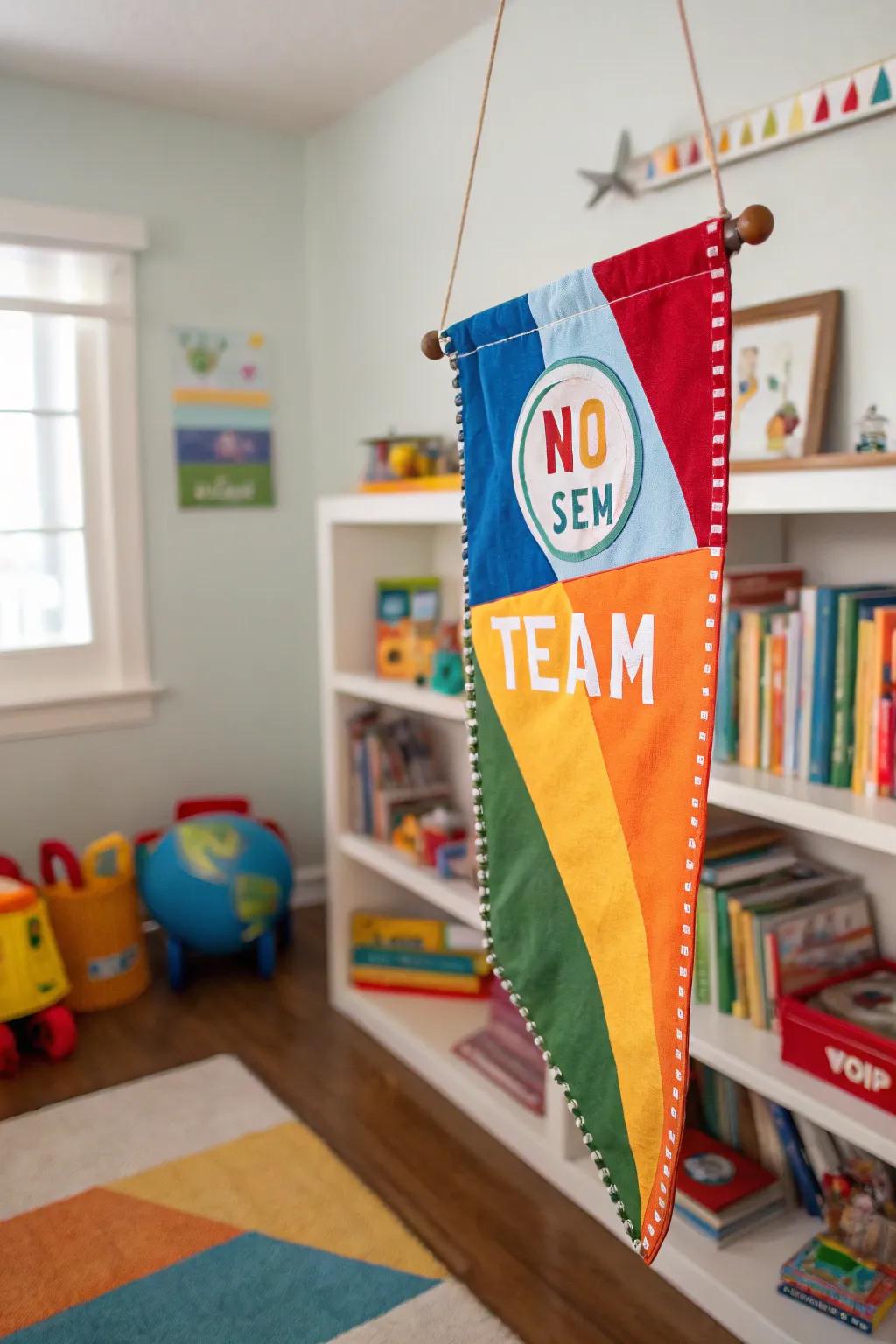 Create a playful no-sew felt team flag with ease.