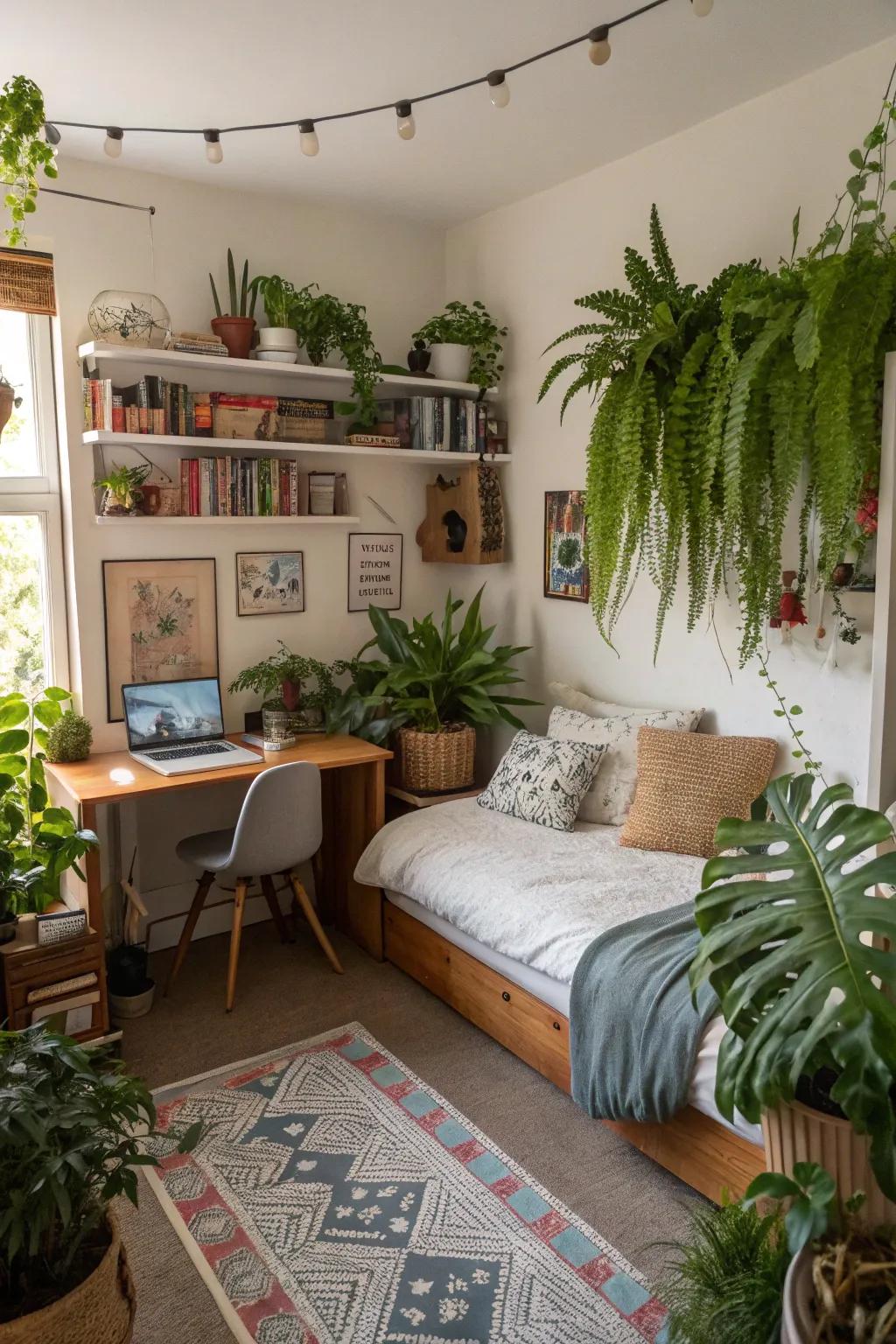 Plants that bring a natural touch to the room.