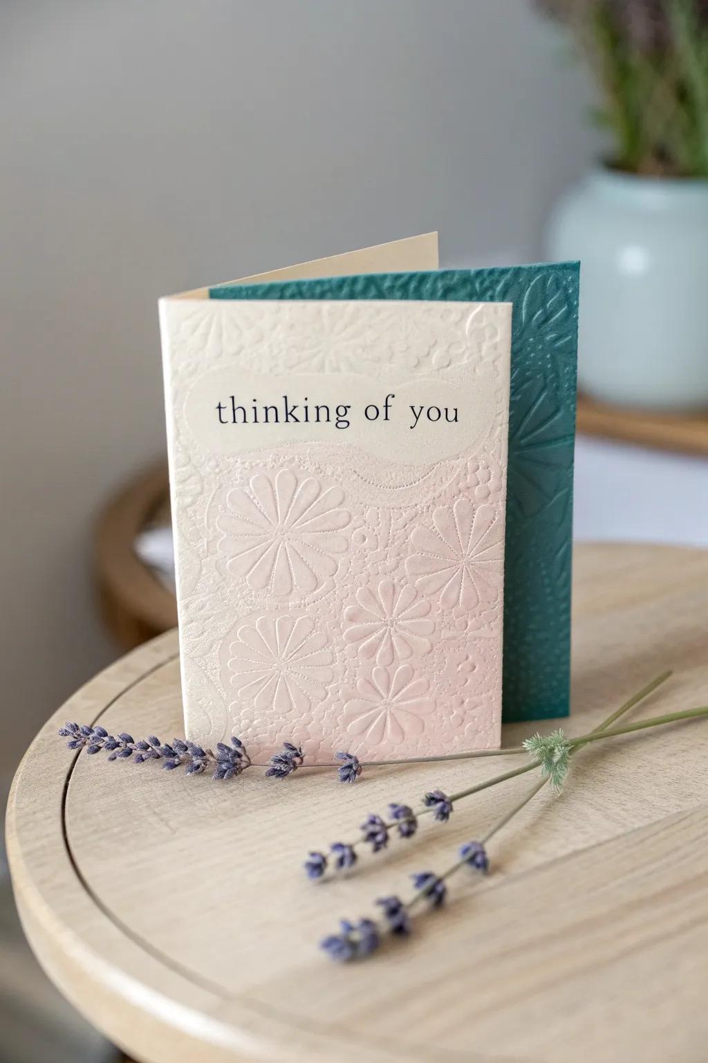 Layers of thought and texture make this card a heartfelt masterpiece.