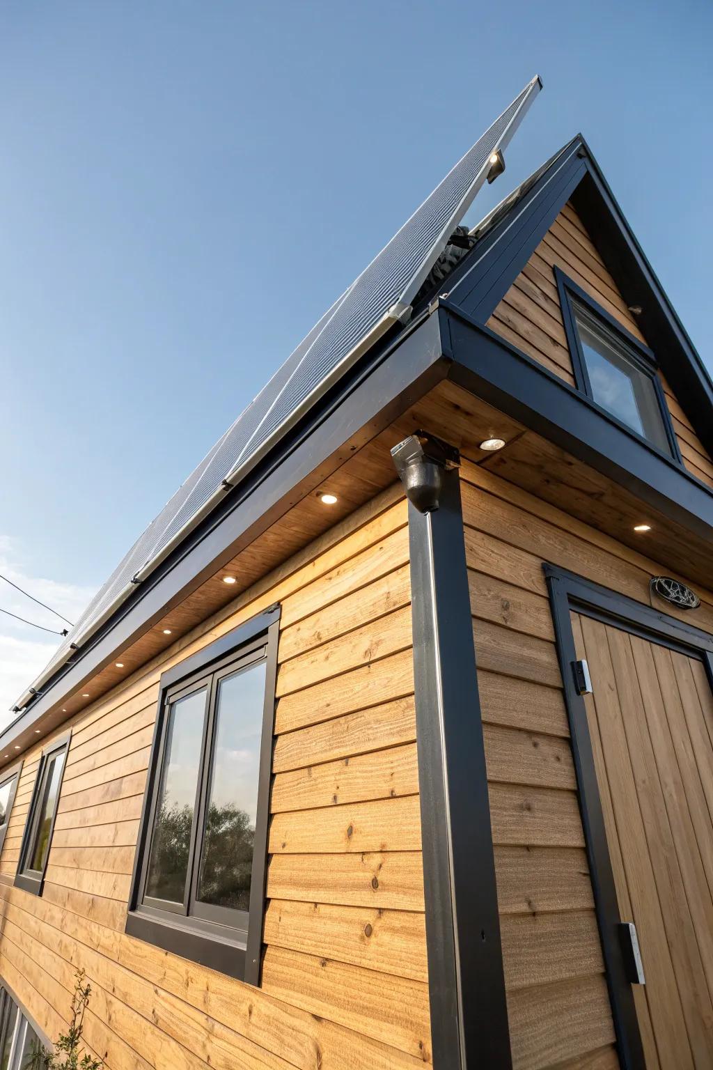 Empower your tiny house with sustainable elegance: a solar-powered roof solution.