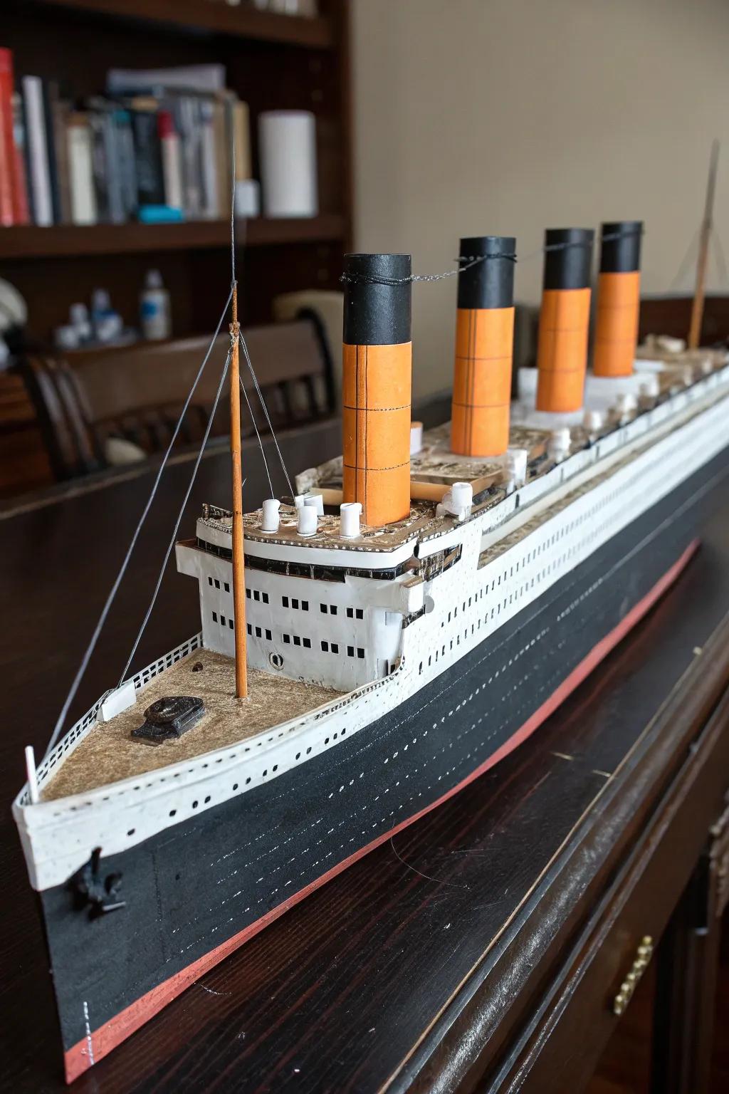 Masterpiece in Miniature: A Titanic funnel diorama crafted with precision and passion.