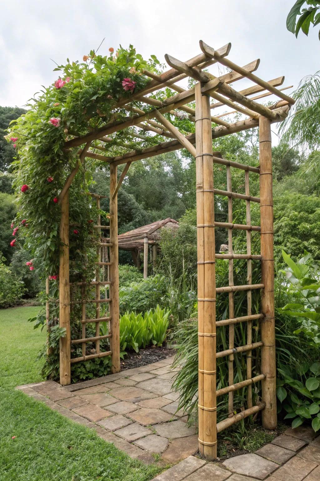 Experiment with materials for a unique trellis arbor.