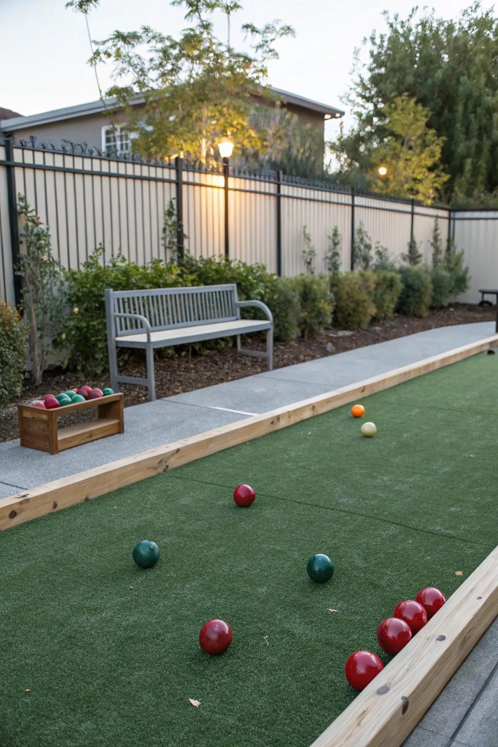 Add a bocce ball court for backyard fun.