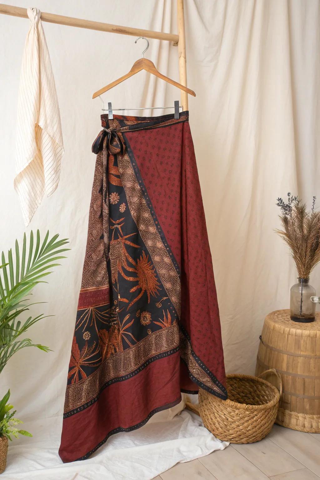 Transform your fitted skirt into a stunning tie wrap masterpiece - comfort and style in perfect harmony.