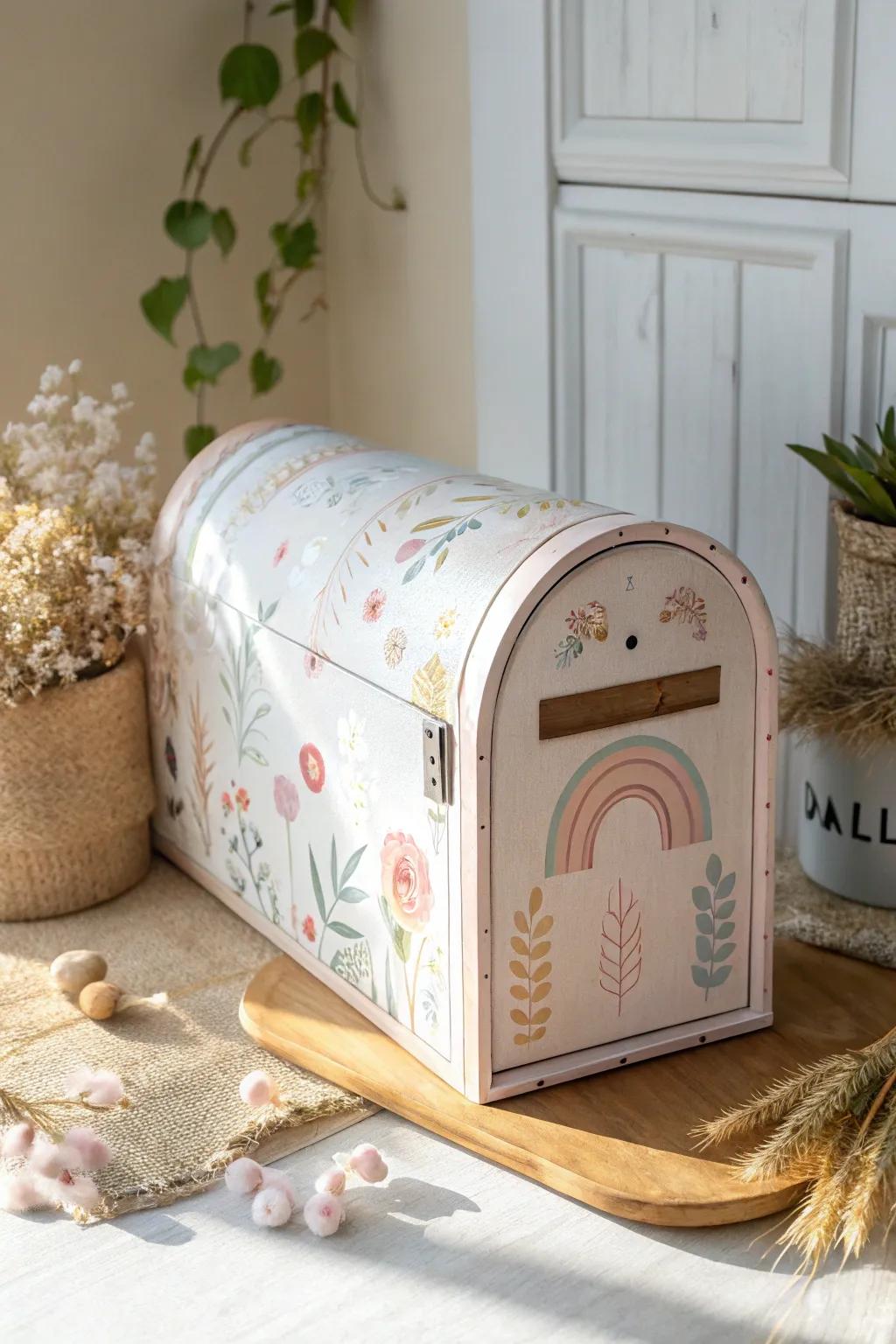 Discover the charm of vintage-inspired mail with this boho-chic cylindrical mailbox.