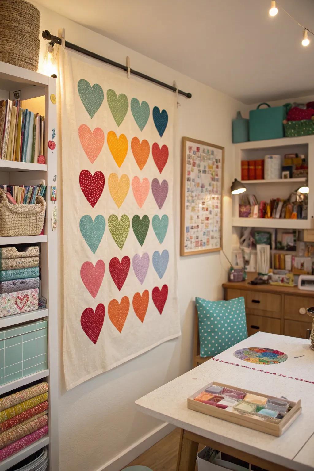 Create personal touches with stamped heart patterns.