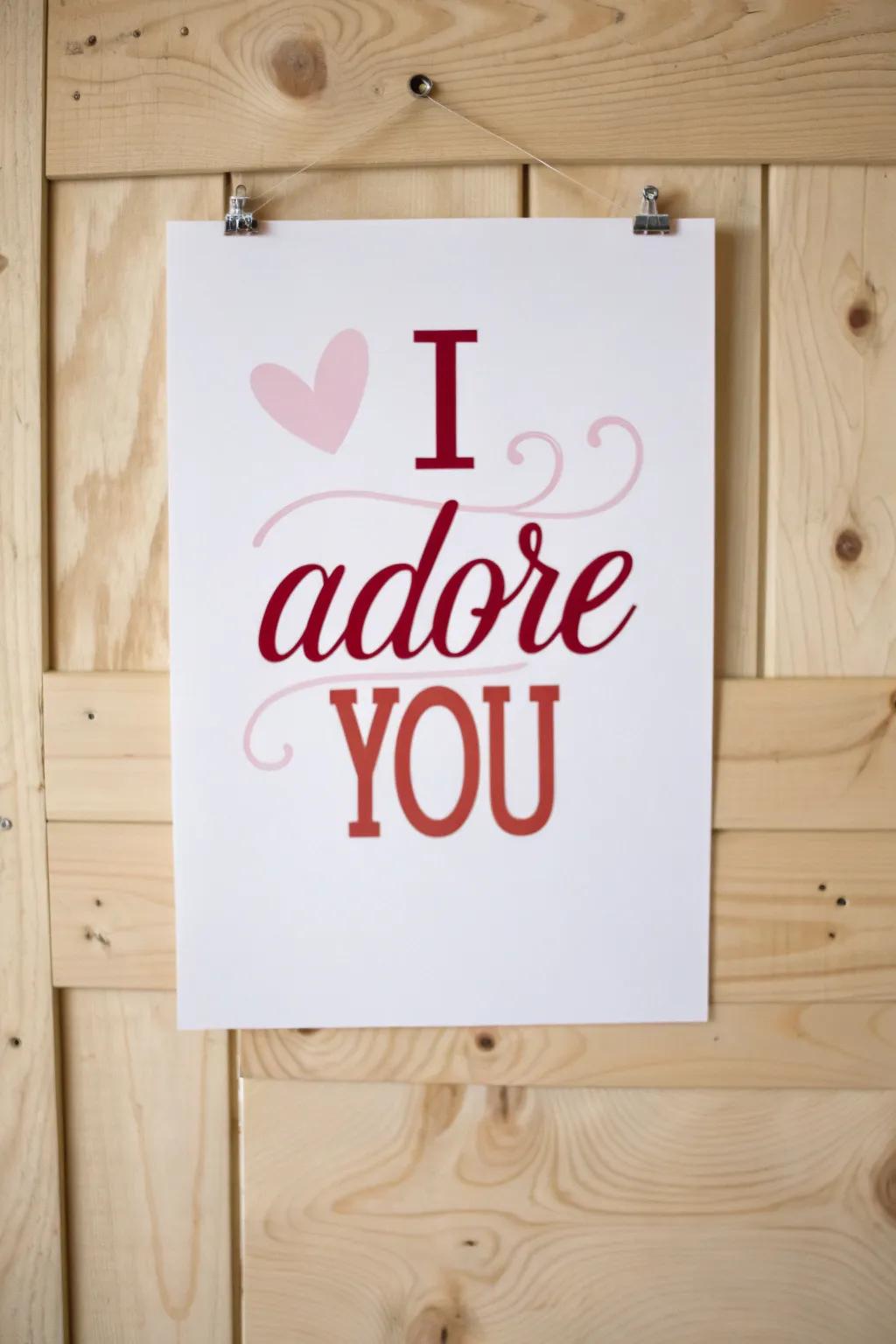 Celebrate love with the art of words: A minimalist Valentine's Day typography poster that speaks from the heart.