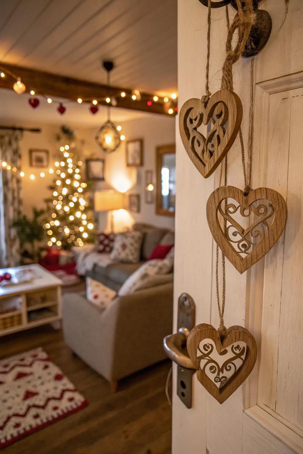 Rustic wooden hearts bring charm to your decor.