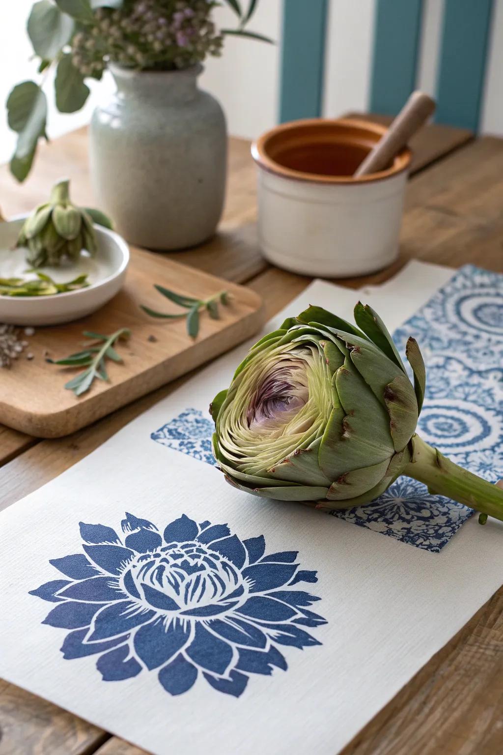 Discover the floral artistry hidden within an artichoke. Turn nature into your canvas.