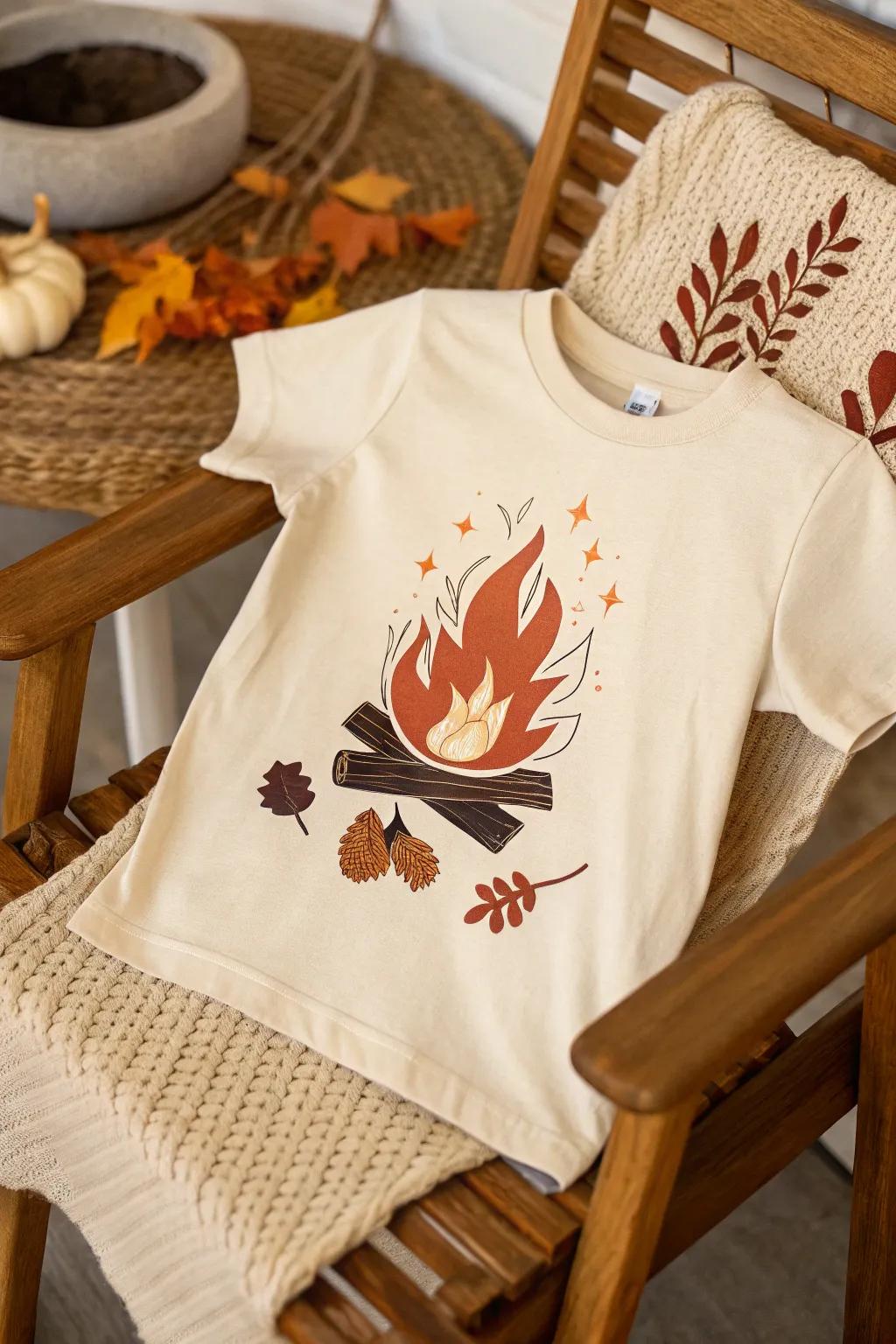 Embrace autumn's charm with this cozy vinyl fall shirt - perfect for bonfire nights and crisp, cool air.