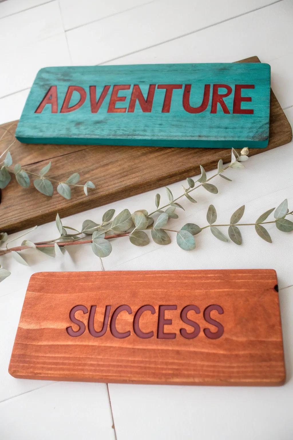 Let powerful words like 'Adventure' and 'Success' inspire your vision board, blending minimalist elegance with bohemian charm.