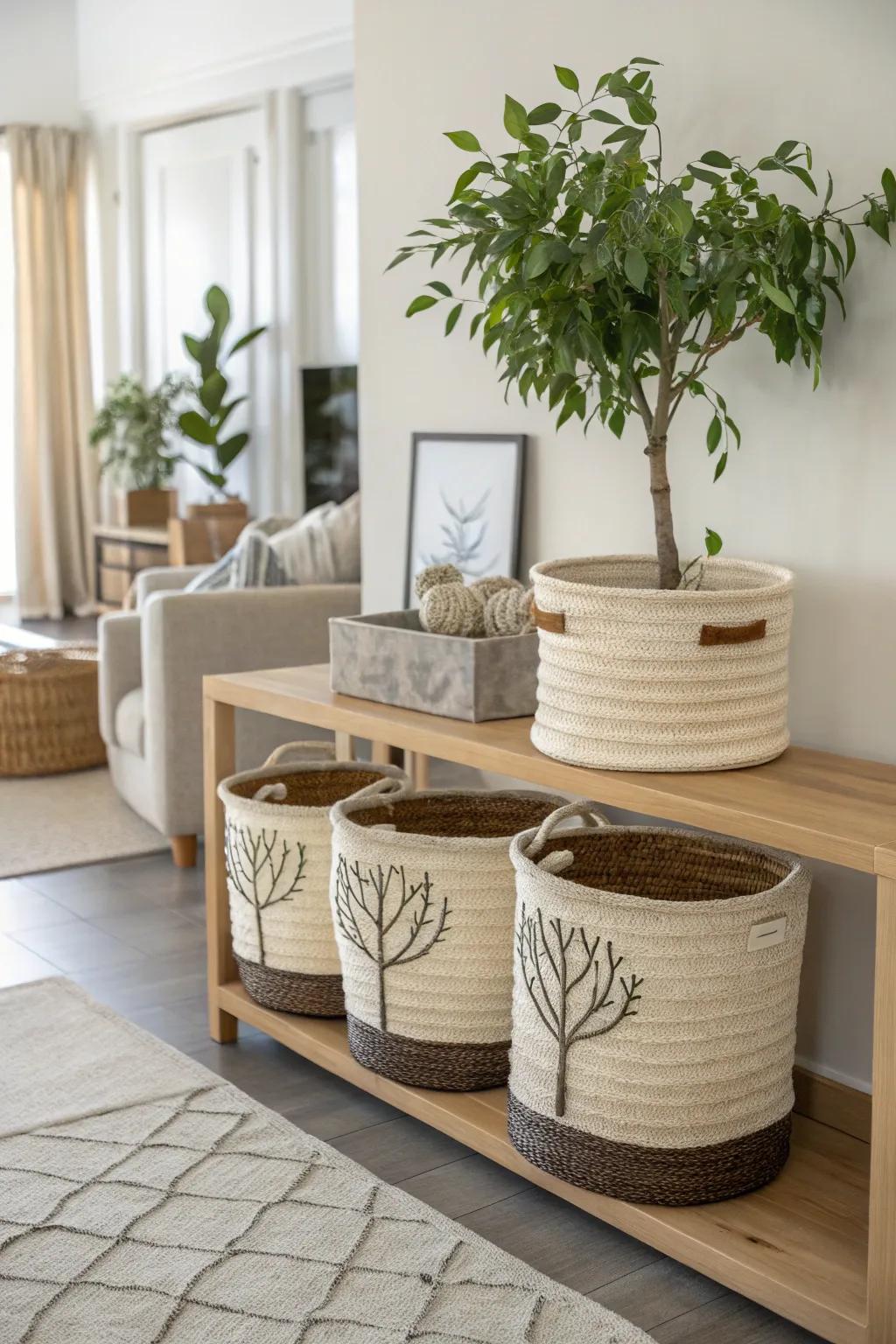 Winter trees adding a natural touch to home decor.