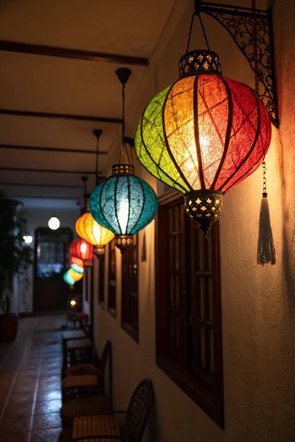 Homemade lanterns add a warm glow to your solstice festivities.