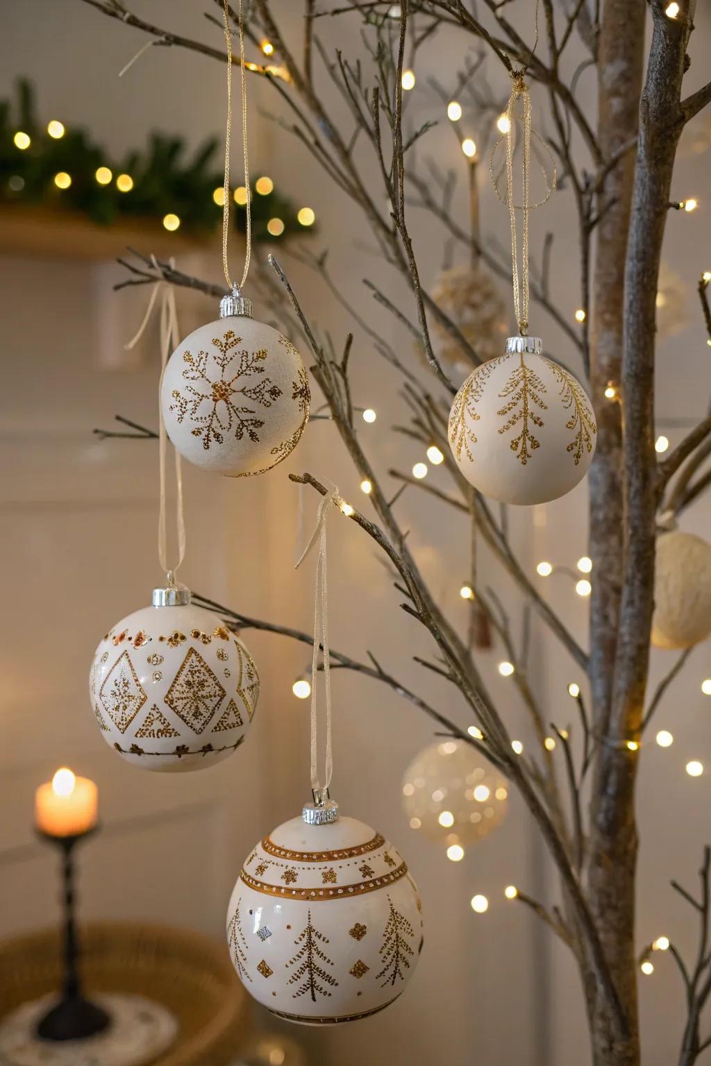 Celebrate your journey with porcelain ornaments.