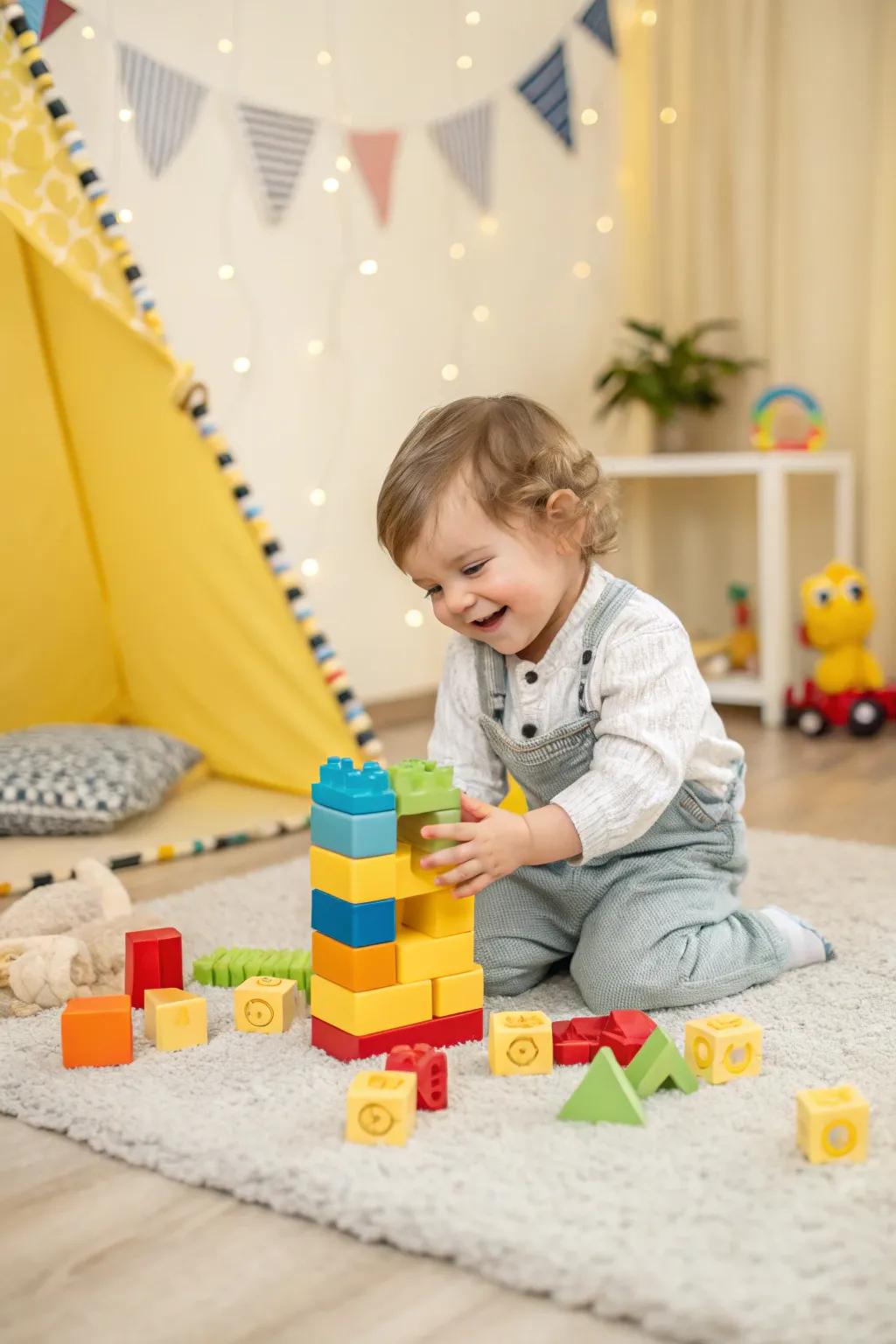 Foster creativity and motor skills with a bright building blocks set.