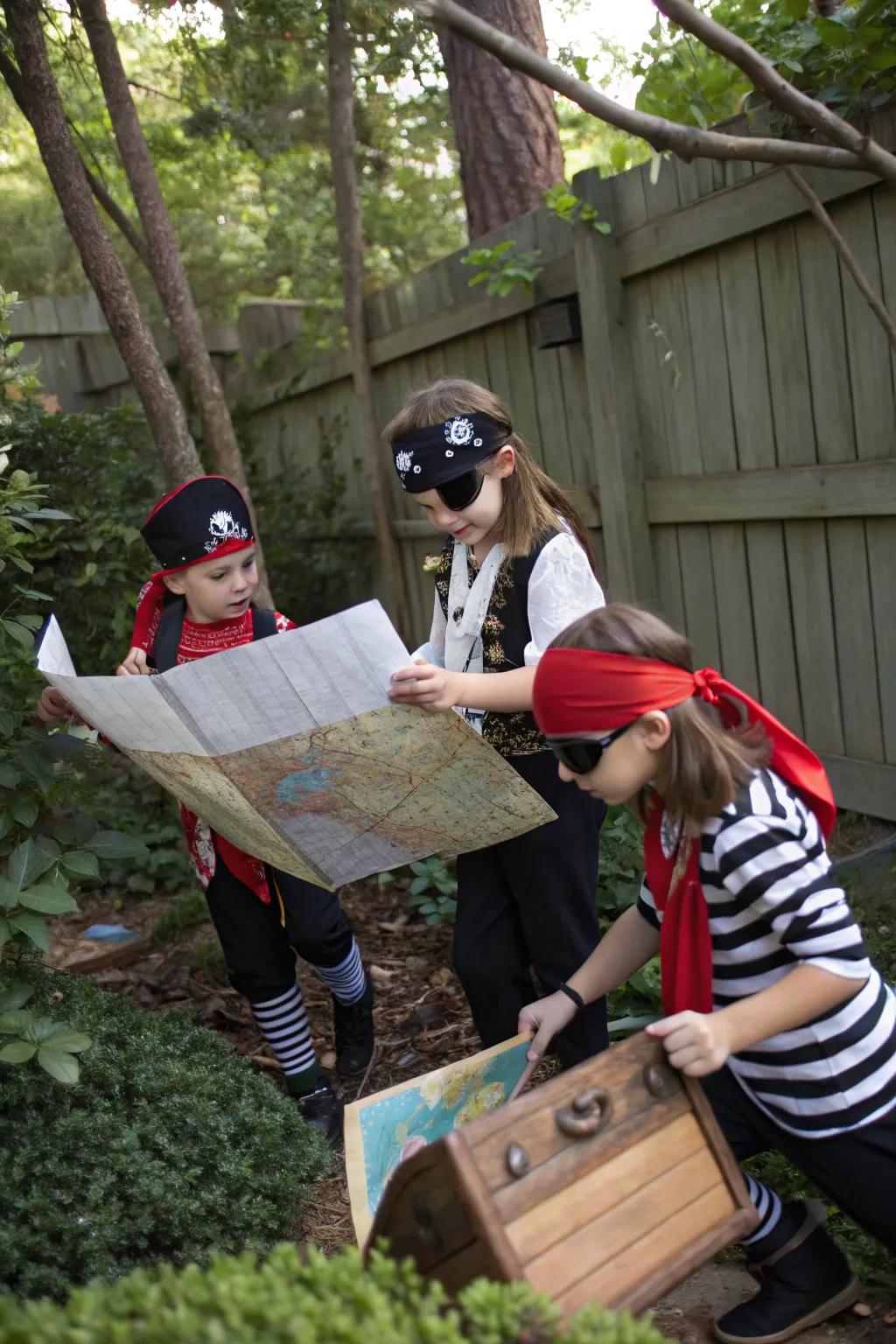 Little pirates on the hunt for hidden treasure.