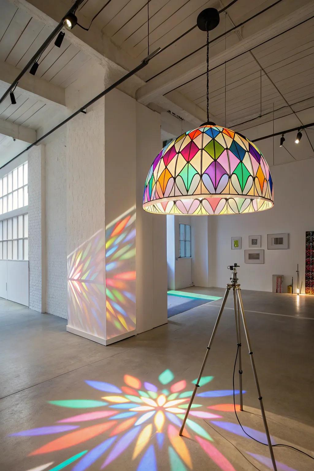 Acrylic lamp shades add a pop of color to lighting.