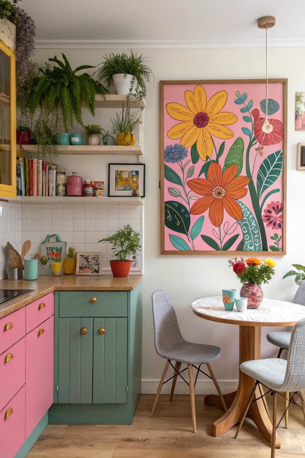 Funky florals bring a burst of color and fun.