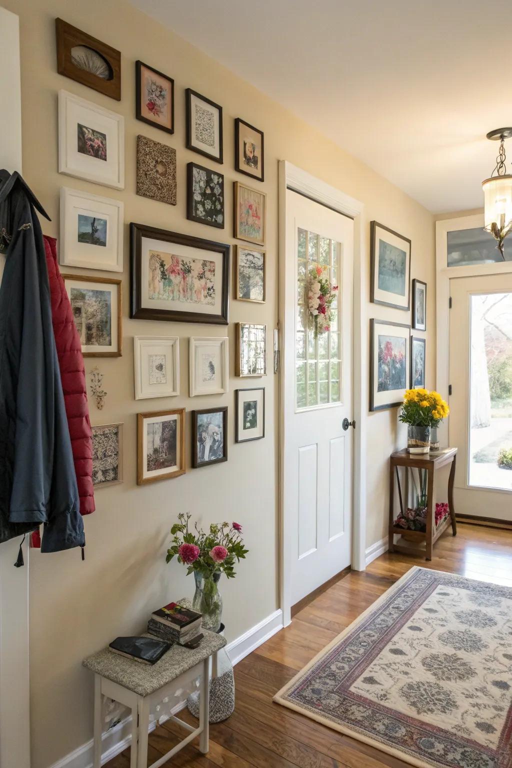 Artwork adds personality and charm to entryways.