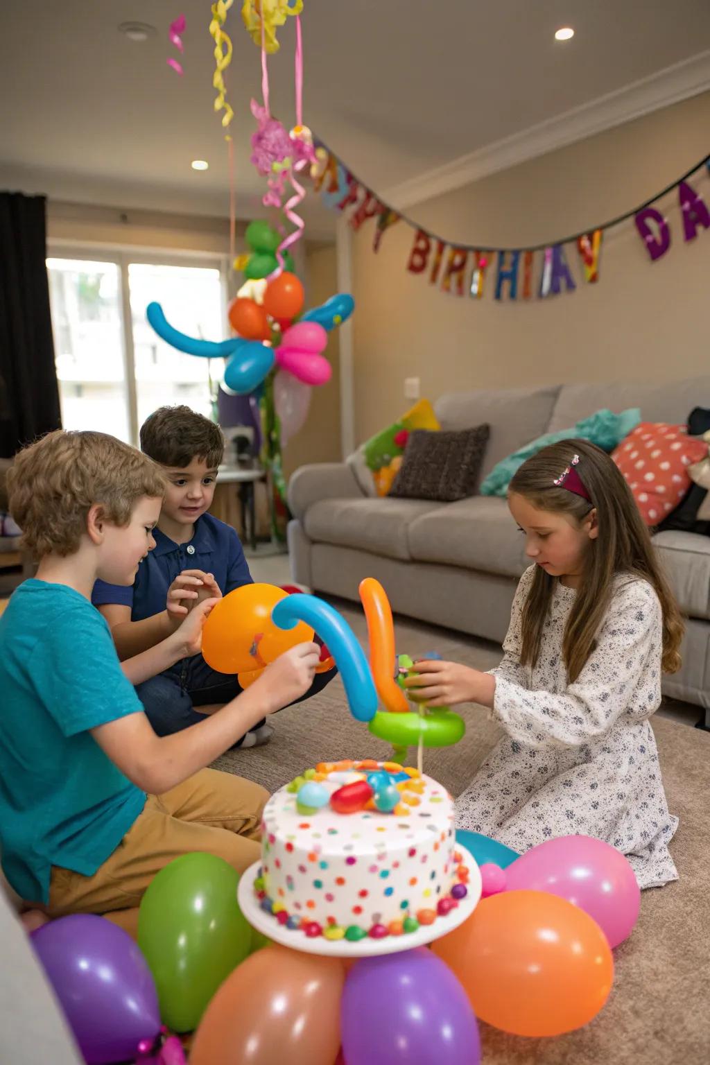 Kids enjoy crafting their own balloon animals.