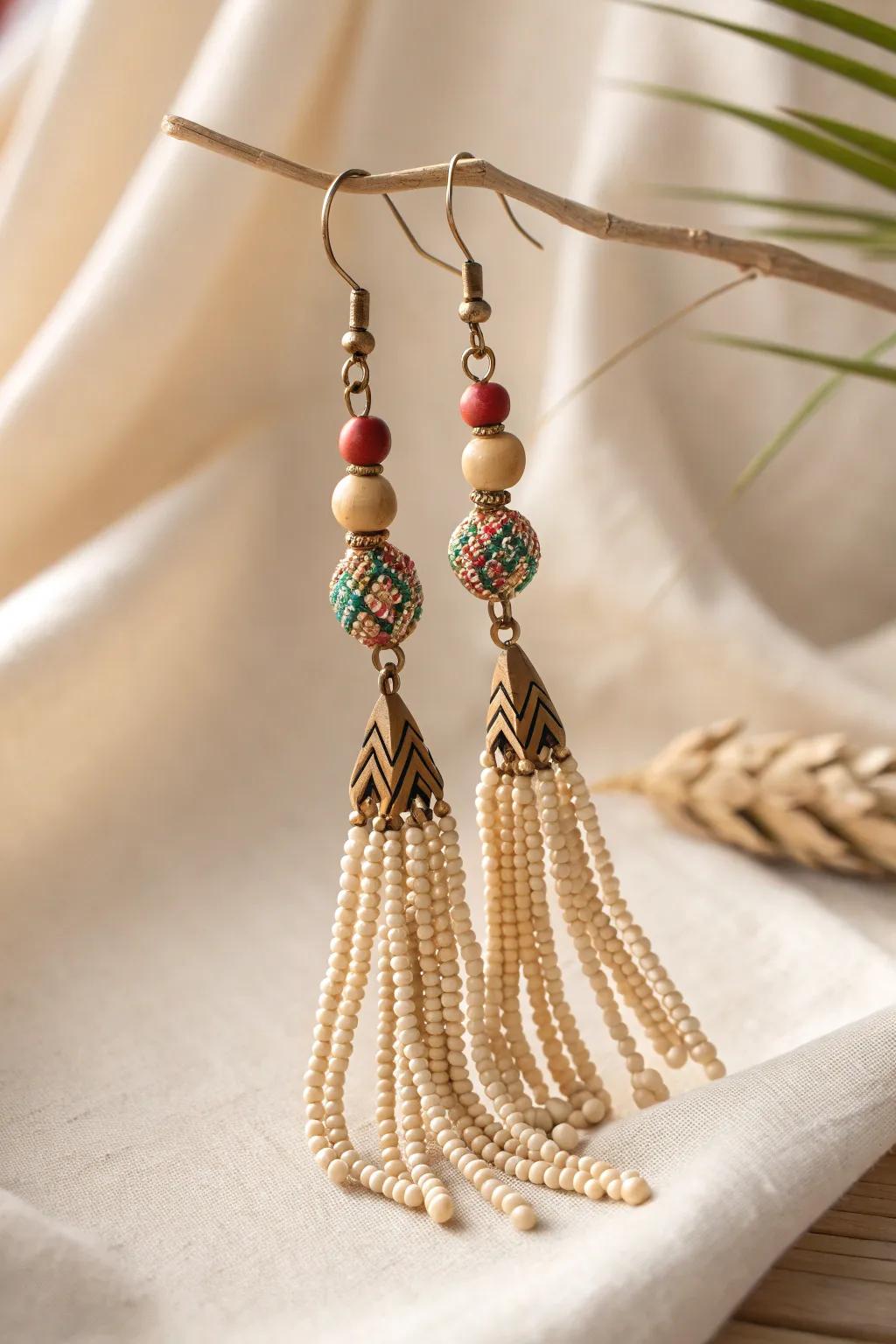 Embrace cultural elegance with these beautifully crafted beaded earrings, where global traditions meet minimalist design.