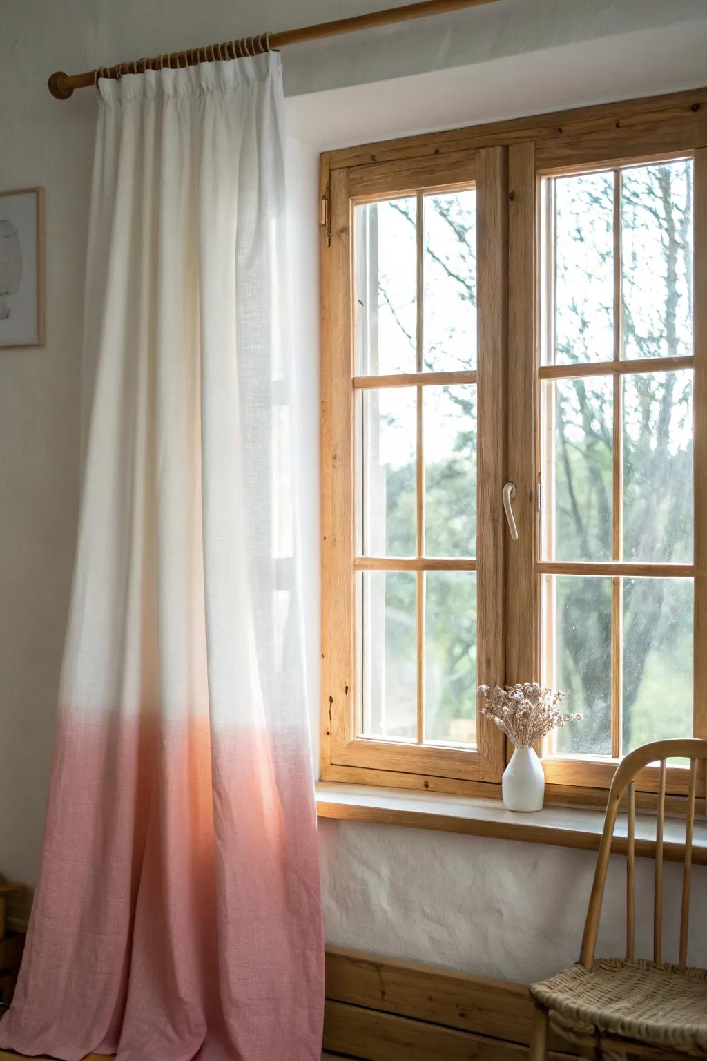 Add a touch of artistic elegance to your windows with a DIY ombre curtain.