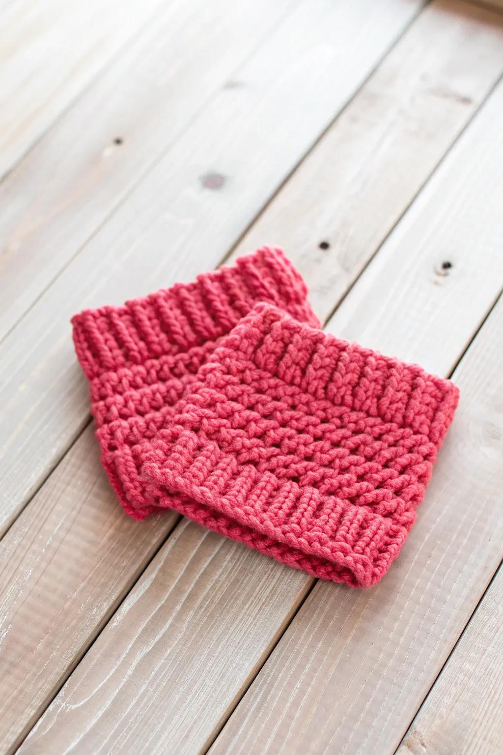 Add a pop of color to your boots with these charming knit boot cuffs!