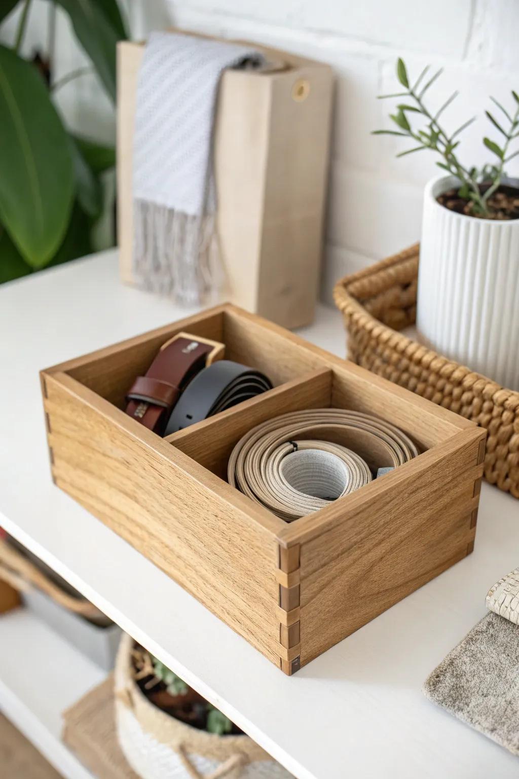 Elevate your closet with this chic belt organizer that blends elegance and simplicity. 🌿✨