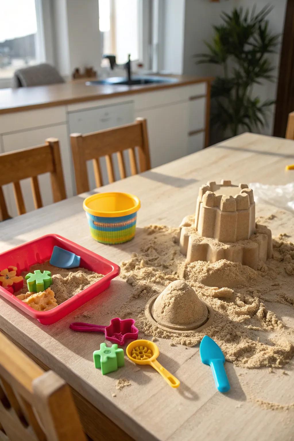 Dive into sensory fun with a kinetic sand playset that encourages creativity.