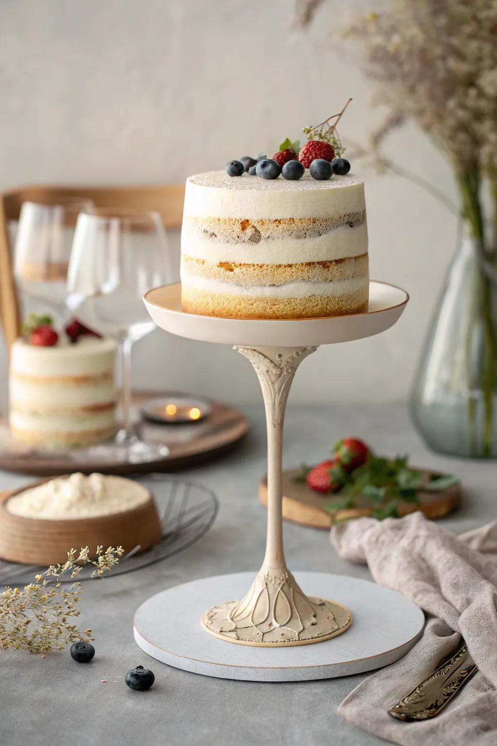 Raise a glass to this stunning wine glass cake—a true celebration of simplicity and elegance!