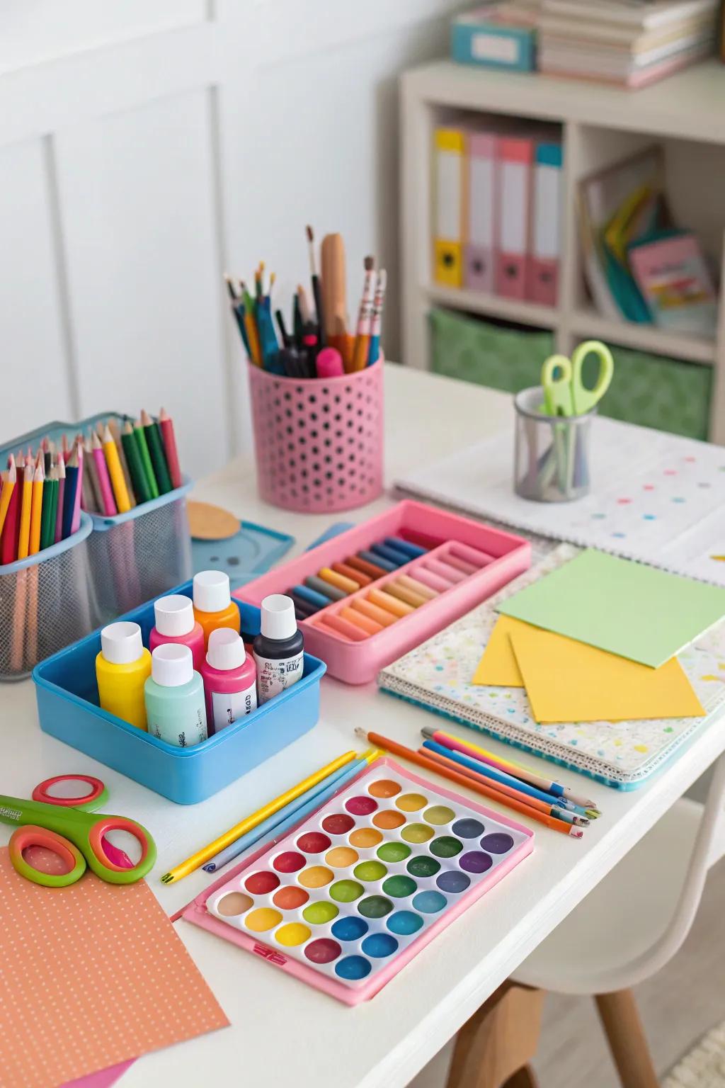 A craft station that invites guests to get creative and personal.