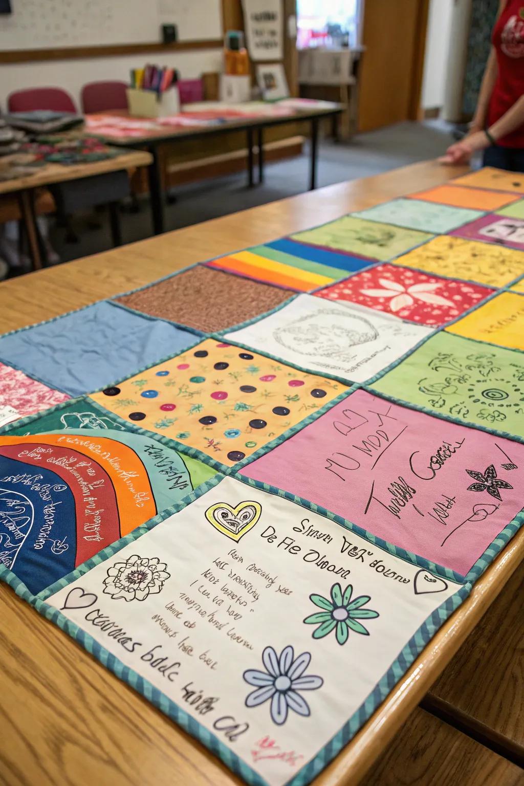 Wrap yourself in memories with a quilt guest book.