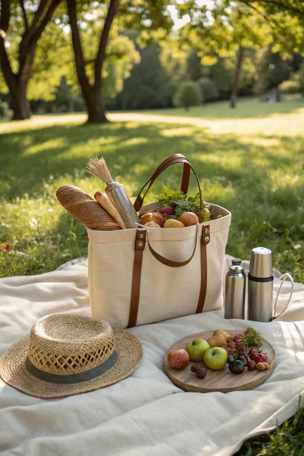 Embrace simplicity with a tote that transforms any park day into a charming picnic retreat. 🍏🧺