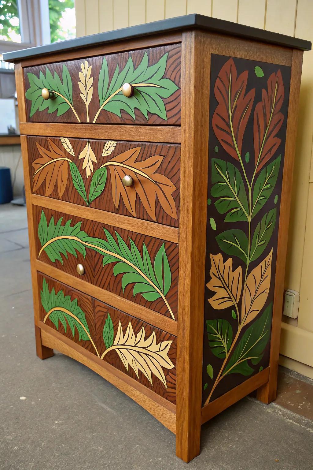 Bring the outdoors inside with this nature-inspired kids dresser, a masterpiece of craftsmanship and vibrant design.