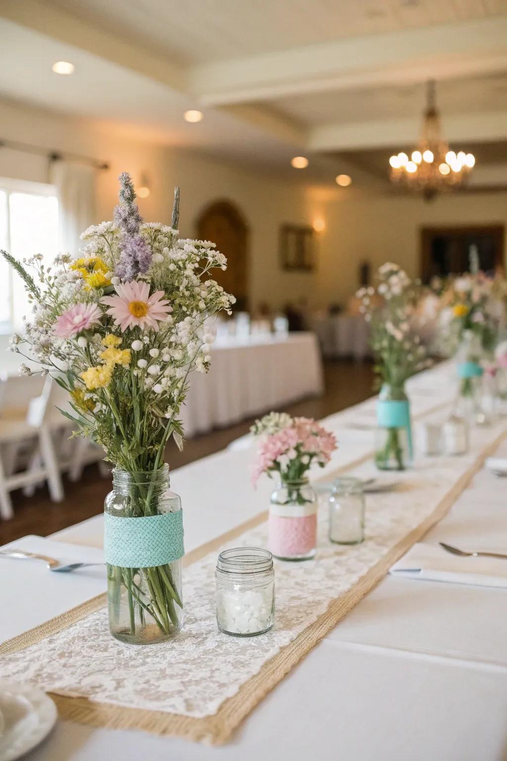 DIY centerpieces are a budget-friendly way to personalize your decor.