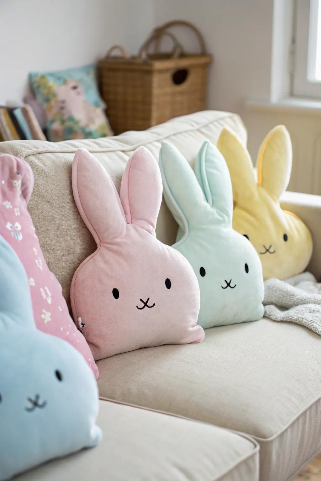 Add a playful touch to your home with these soft bunny pillows.