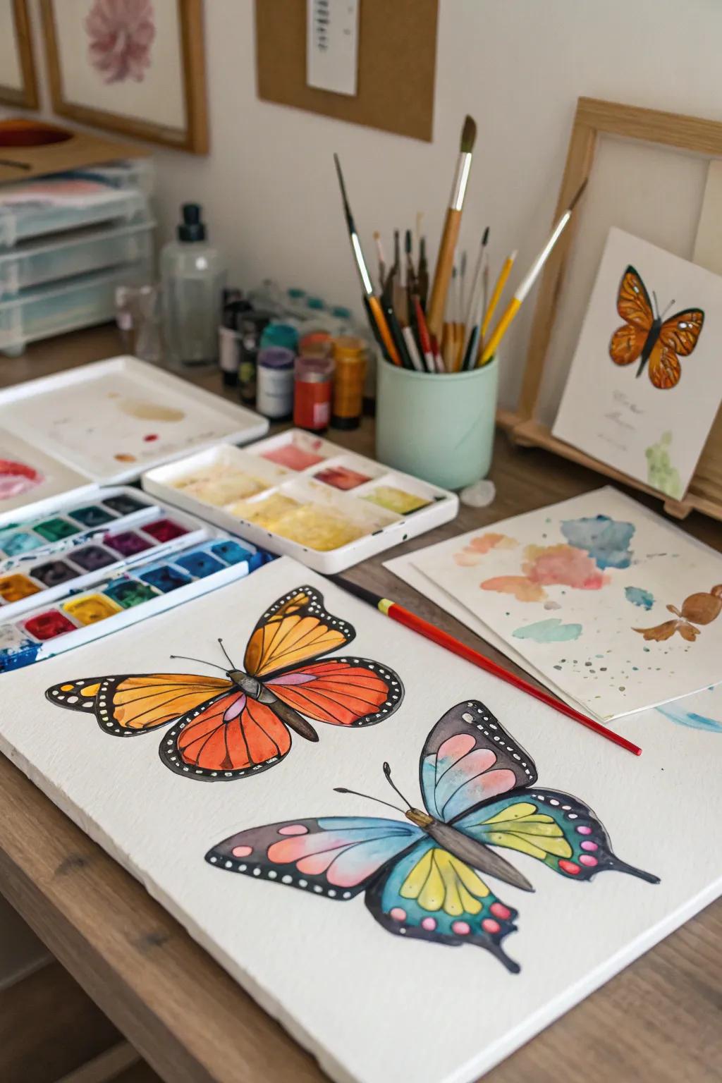 Delicate watercolor butterflies are a joy to create.