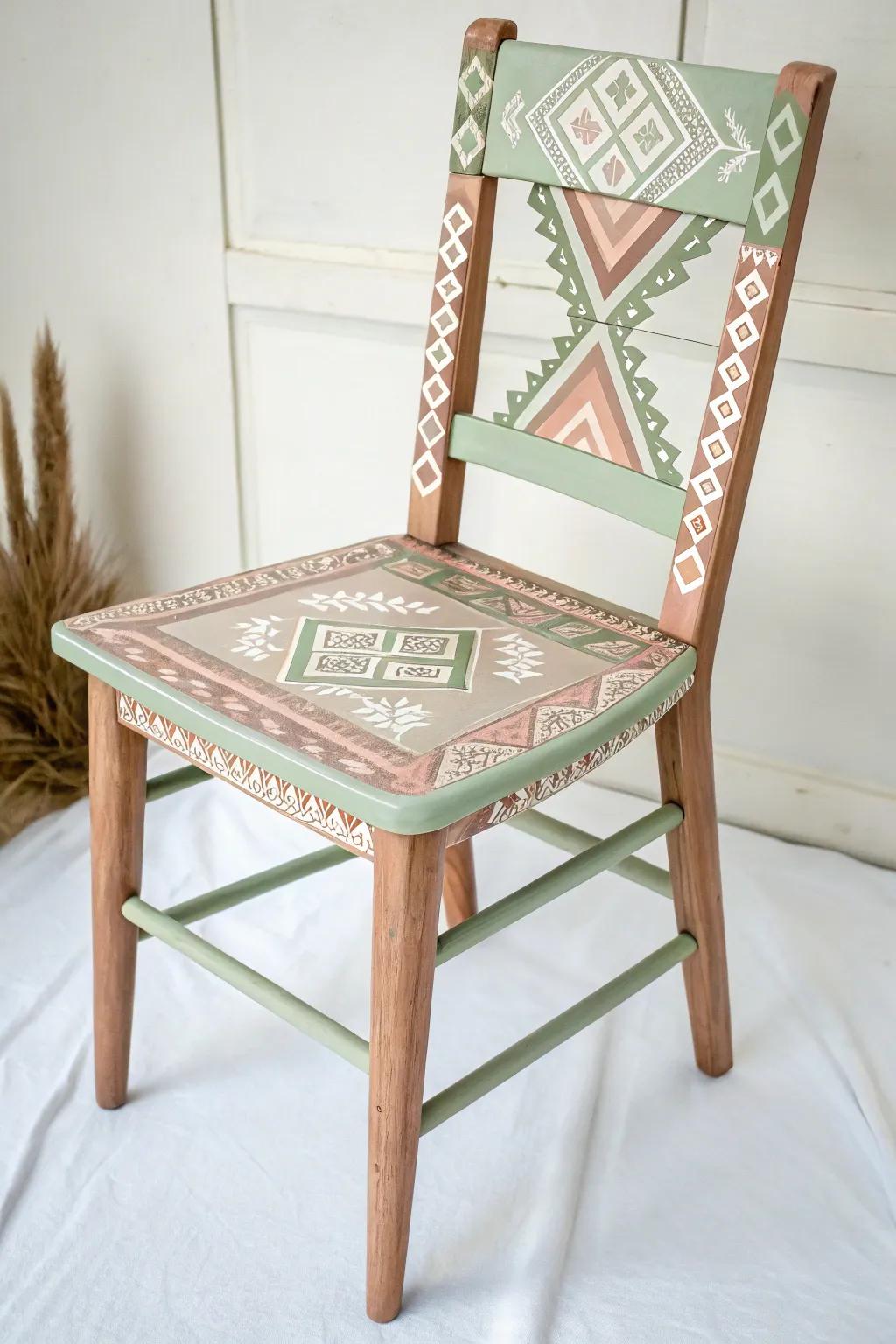 Transform your chair with minimalist geometric patterns for a chic, modern look!