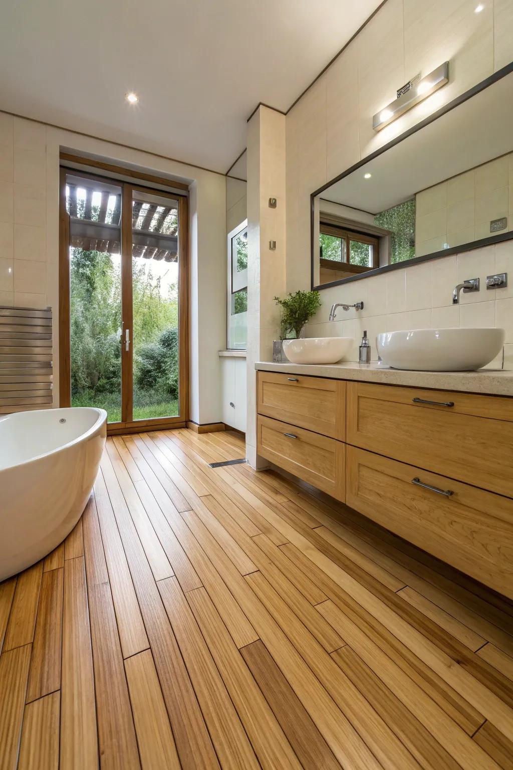 Bamboo flooring offers a sustainable and stylish choice.