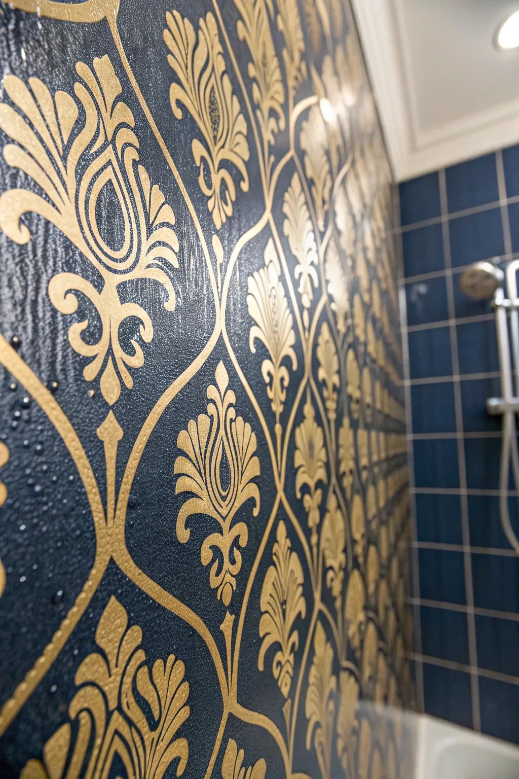 Elevate your shower space with bold, waterproof wallpaper that showcases both style and craftsmanship.