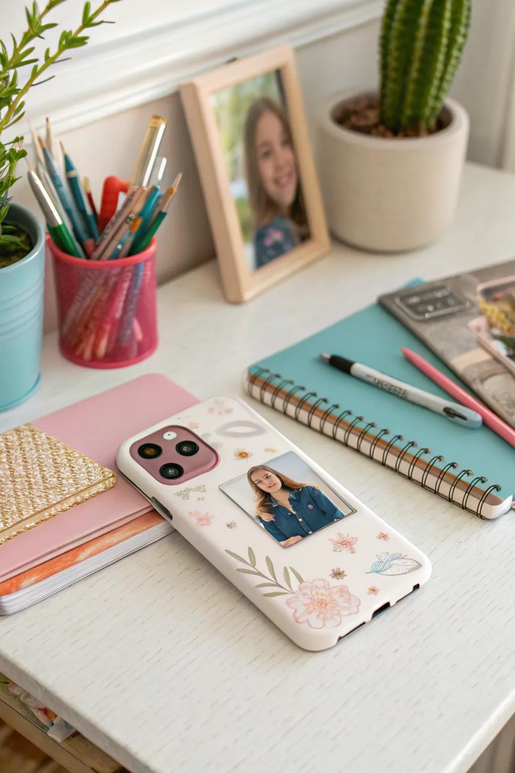 Express her style with a customized phone case.