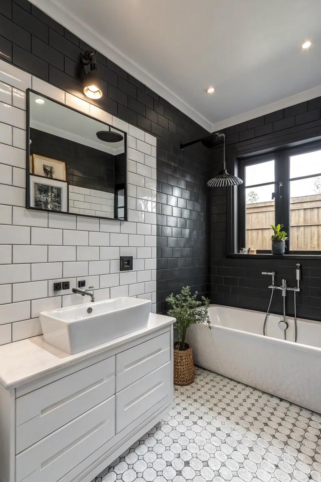 Charcoal adds modern elegance and luxury to any bathroom space.