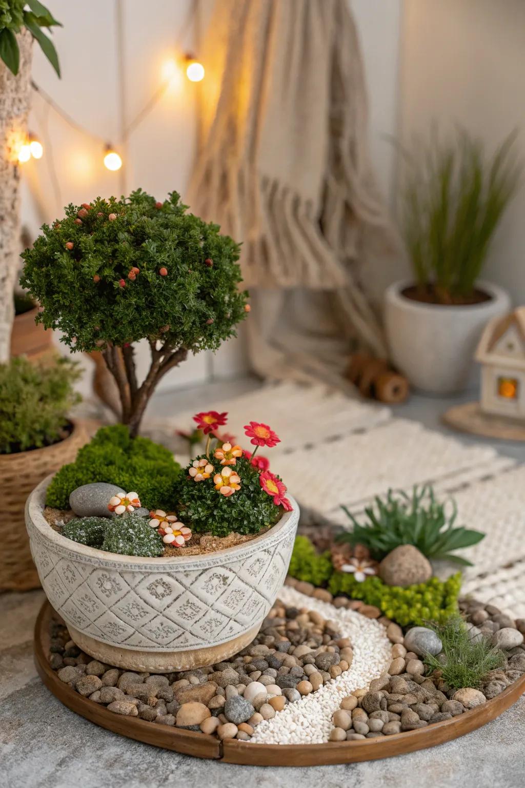 Discover the tranquility of a miniature oasis, crafted with love and attention to detail.